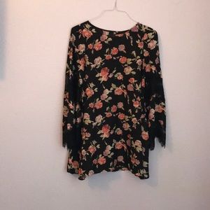 Swell floral bell sleeve dress